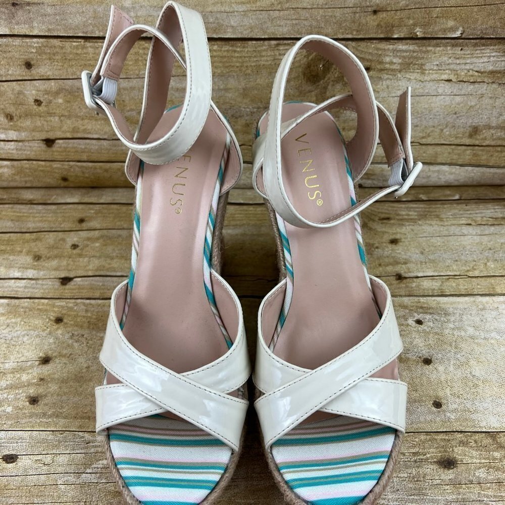 Venus Wedge Ankle Strap Sandals Size 8 M - Picture 2 of 6